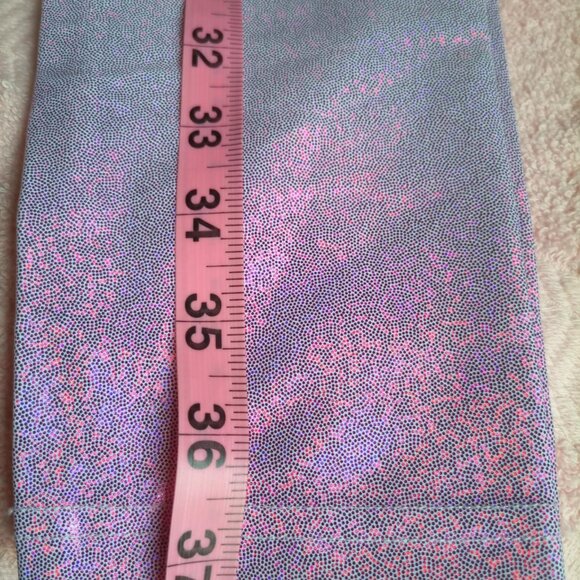 Pink Shiny Leggings Sz M - Picture 6 of 9